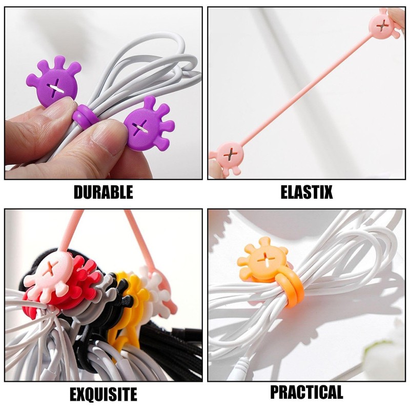 10-Piece Magnetic Cable Organiser, Palm Shaped Cable Organiser, Cable Ties,