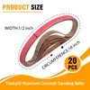 1/2 x 18 Inch Sanding Belts Ceramic, 60 Grit 1/2x18