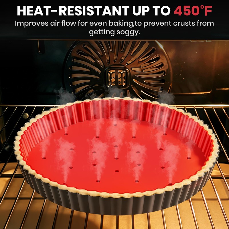 Tart Pan Kit,9 Inch Tart Pans with Removable Bottom,Non-stick Fluted