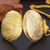 Tiong Gold Shield Men's Quartz Pocket Watch with Chain, Arabic