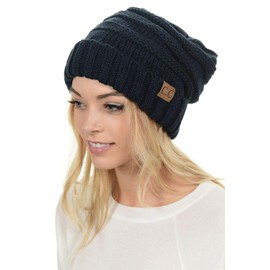 C.C Hat-100 - Gorro de punto con diseño de calavera, Marino, Talla única