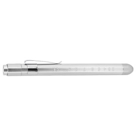 Yellow Pen Light Indicator, Portable LED Aluminium Alloy Inspection Pen Lamp for Nurses, Doctors, Pen Lamp with Pupil Indicator for Doctors (Silver)