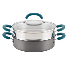 Rachael Ray Create Delicious Hard Anodized Aluminum Nonstick Steam Set, 3-Quart, Gray