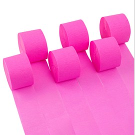 Suaxova Crepe Paper Streamers 6 Rolls 492ft,Pack of Light Pink Streamers Party Decorations,Crepe Paper Roll for Birthday,Wedding,Bridal Shower Decorations (1.8 Inch x 82 Ft/Roll)