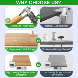 Large Cork Boards for Walls 48"x 36" - 1/2” Thick Bulletin Board, 12 Pack Felt Wall Tiles with Slat Wall Paneling, Pin Board Corkboards for Office - Burnt Orange