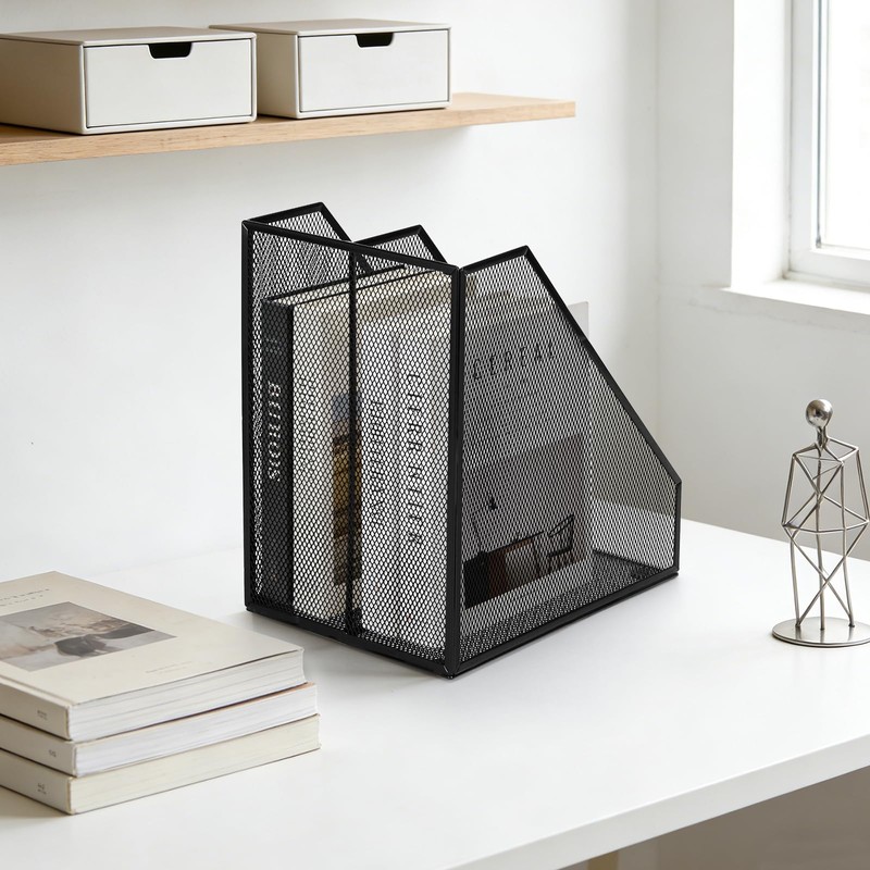 Carperipher Metal Mesh Magazine File Holder, 2 Pcs Desk Document