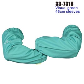Weldas® 46cm flame retardant treated cotton welding sleeves, 33-7318L, Visual green, 1 Pair. (Large)