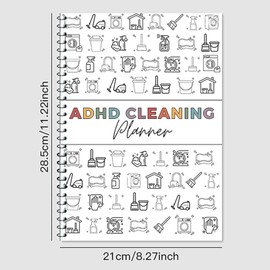 ADHD Cleaning Planner Cleaning Schedule and List Organiser Daily Weekly Monthly Household Cleaning Planner Household Chore Chart Notebook Editable Template