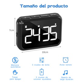 AIFUSI Temporizador Digital de Cocina, Temporizador Inteligente con Gran Pantalla LED, Aviso sonoro, Soporte Trasero, Agujero Colgante para Cocinar, Ducha, Estudio. (Blanco)