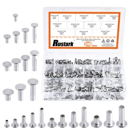 Rustark Round Flat Head Rivet Nuts Stud Rivet Semi-Tubular Silver Tone for Household Automobile Industry (M3 M4 M5 M6)