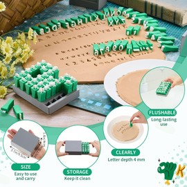 AceOrbit 72pcs Alphabet Stamps Set for Clay 1/2''/12.7mm Pottery Letter stamps for Clay Stepping Stone Mold Traditional Letters and Numbers Concrete Molds for Ceramics DlY Names Stepping Stone Pottery