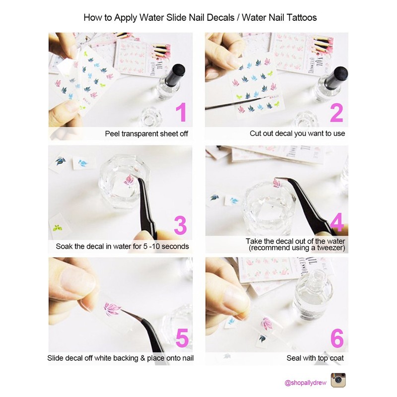ALLYDREW Mermaids & Unicorns Nail Art Water Slide Nail Decals