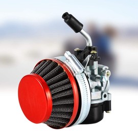 Racing Carb Carburetor, Racing Carburetor with Air Filter Replacement Fit for 2 Stroke Engine Motorized Bicycle ATV Quad 40cc 50cc 80cc, Red