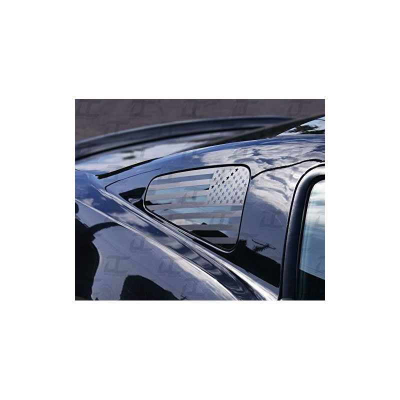 Decal Concepts Flat Black American Flag Rear Quarter Window Accent