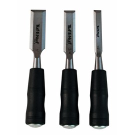 Task Tools 02692 Tuf-E-Nuf Short Blade Wood Chisel Set, 3-Piece