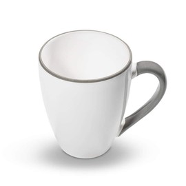 GMUNDNER KERAMIK Breakfast Cup Max Capacity: 0.3 Litres Grey Rim Crockery Handmade in Austria