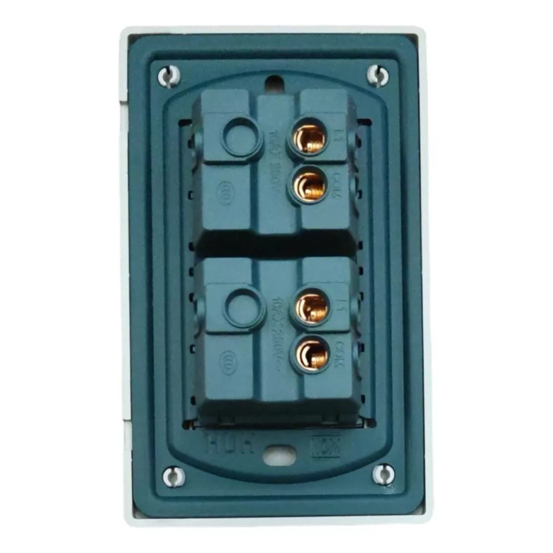 CL Apagador Doble Reforzado Switch De 2 Lineas Metalico