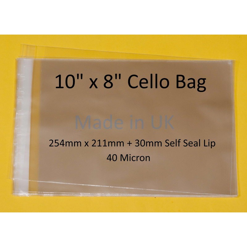 celloexpress 10" x 8" Mounted Photograph Cellophane Display Bags Self
