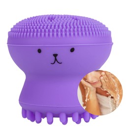 Saluaqui Face Scrubber Facial Cleansing Brush, Exfoliating Grease Removal Massage Jellyfish Octopus Wash Tool, Soft Silicone Facial Cleansing Brush ()