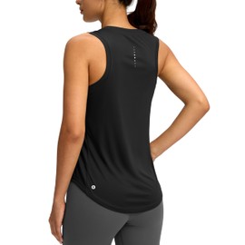 SANTINY Women's Sleeveless Workout Tops Lightweight Tennis Yoga Athletic Running Shirts Racerback Tank Tops for Women (Black_S)