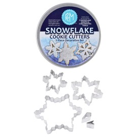 R & M International 1985 Snowflake Cookie Cutters, Assorted Designs and Accents, 5-Piece Set