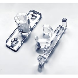 Clear False Front Clip Set (4 Pieces, 1 Kit) | Snap-On Removable Clips for Cabinet False Front Panels | Easy Installation | Durable Clear Plastic | Perfect for Kitchen, Bathroom, Utility Cabinets