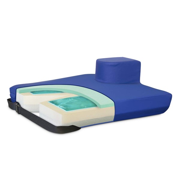 NYOrtho APEX Comfortable Wheelchair Cushion - Cooling Gel - with Water Proof Cover Seat - Coccyx Pommel Gel-Foam Cushion : 3" H x 20" W x 16" D