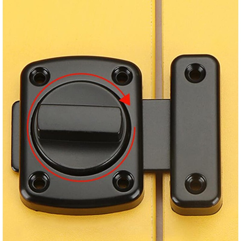 Sliding Door Lock Bar Hook-and-Eye Buckle Latch Black Wooden Fence