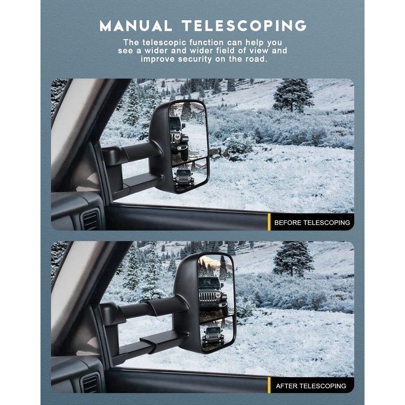 OCPTY Pair Set Power Adjusted Heated View Towing Mirrors for