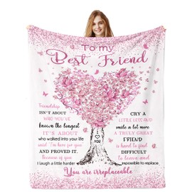 Jamfind Best Friend Birthday Gifts Blanket 60"x 80", Gifts for Best Friend Women, Bestie Gifts, BFF Gifts, Soul Sister Graduation Gifts Ideas for Women, Friendship Unique Gifts