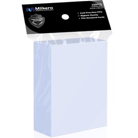 Mlikero 100 Count Card Sleeves, Clear Soft Trading Card Sleeves, Polypropylene (PP), Fit for MTG, TCG, Baseball, Football, Game Cards
