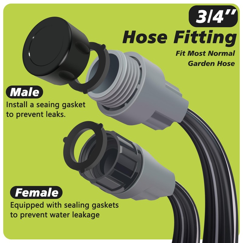 Apgooface Sprinkler Hose with Holes 75 Ft (25 ft 3pack),