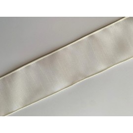 Decorative Ribbon Ivory Faux Dupioni Ribbon, 2.5 Inches Wide, Wired Edge, 3 YARDS