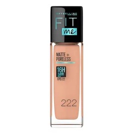 Maybelline Base Maquillaje Líquida Fit Me Matte,12 gr, matifica, control brillo 16h, minimiza poros