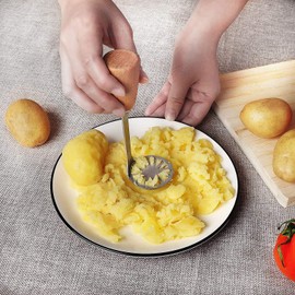Binnan Potato Masher Stainless Steel Potato Press Small Vegetable Masher for Mashed Potatoes, Vegetables and Fruits