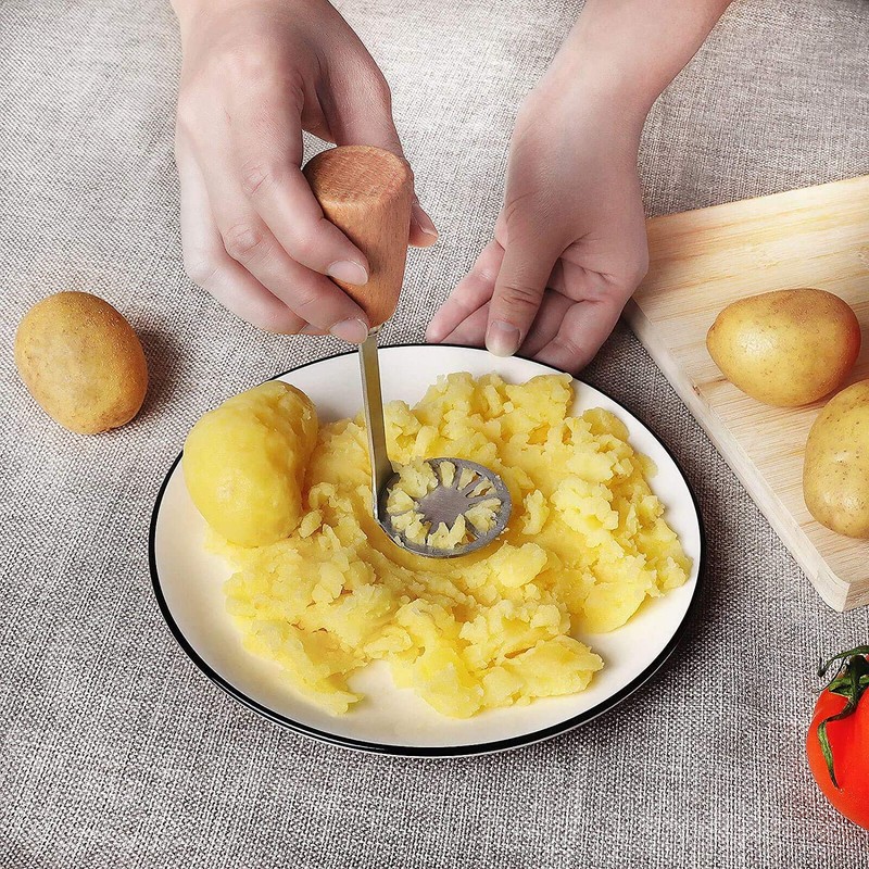 Binnan Potato Masher Stainless Steel Potato Press Small Vegetable Masher
