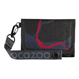 coocazoo Wallet with Window Inside & Outside, Coin Pocket & Card Slots, Velcro Fastening, Polyester, 3rd Grade, Lava Lines - Black, purse