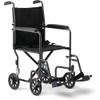 Caring Folding Transport Wheelchair with Swing-Away Footrests, Full Length Arms,