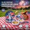 Webbylee 12 Piece Melamine Dinnerware Set,Unbreakable Plates and Bowls with