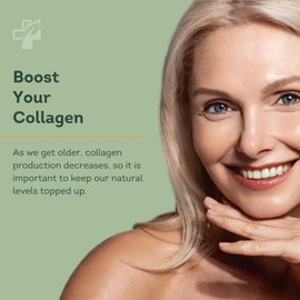 Collagen Powder Bovine Peptides, Type I & III, 100% Pure Hydrolysed Gold Standard, with 18 Amino Acids, Collagen Supplement by General Healthcare - 20g / 20,000mg Collagen (Unflavoured)(300g)