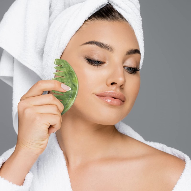 Multipurpose Jade Green Handmade Massage Comb Full Relaxing Massage Scalp