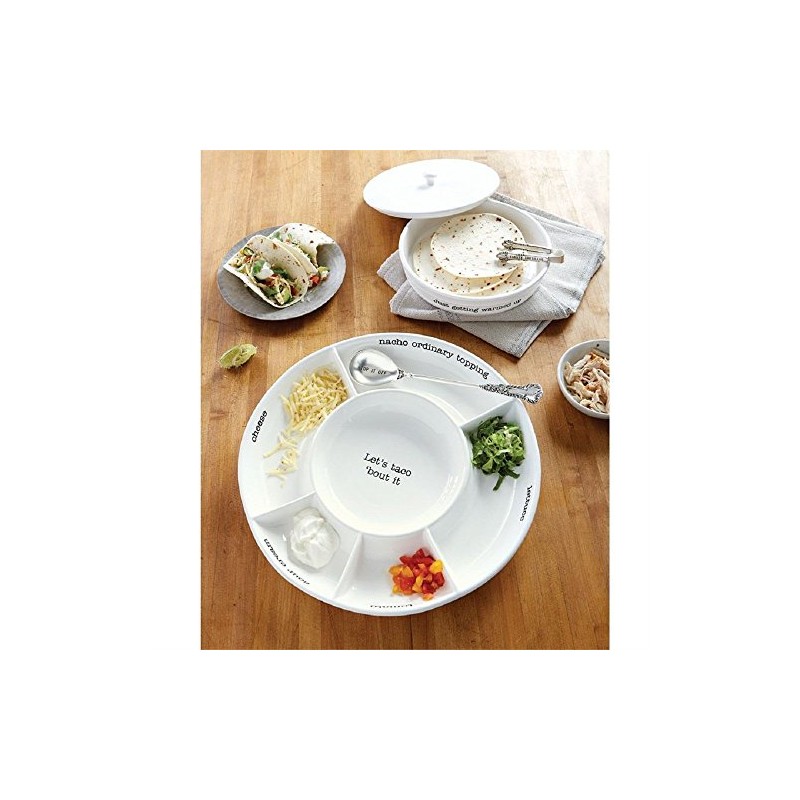Mud Pie Ceramic Tortilla Warming Dish Set of 3