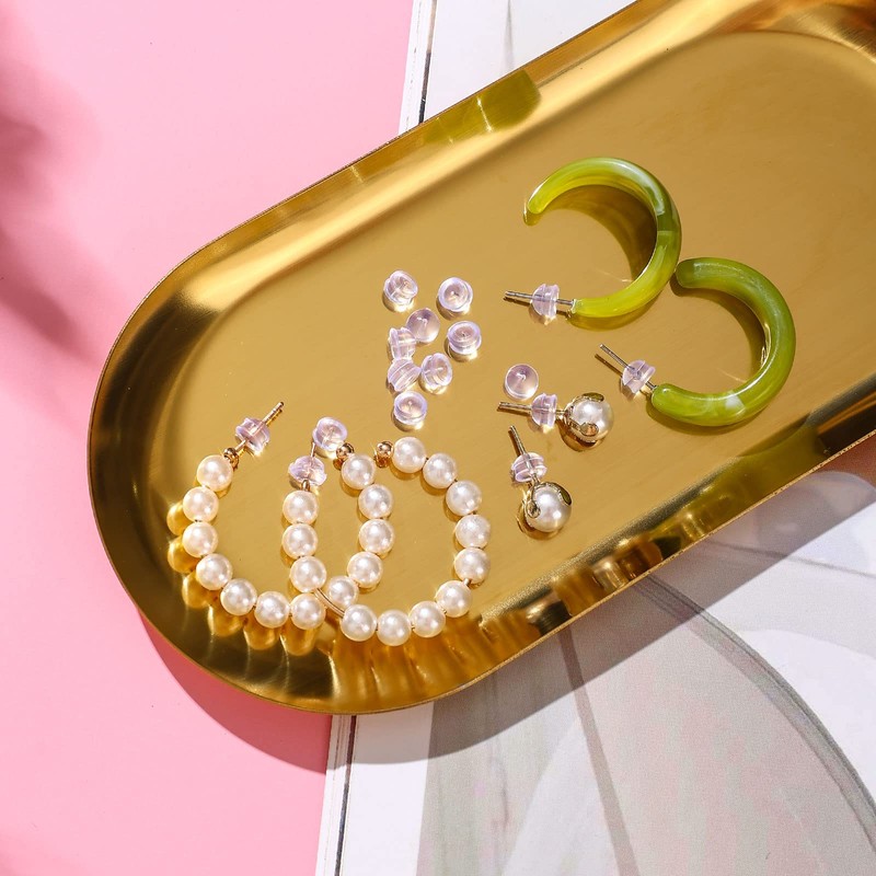 Rubber Earring Backs Soft Clear Earring Backings for Studs Hypoallergenic