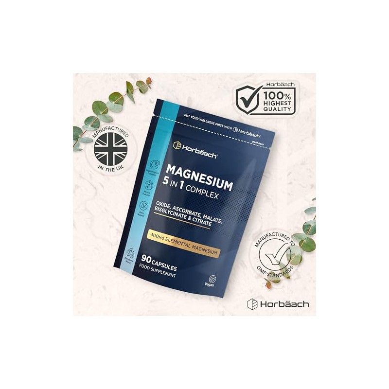 Magnesium Glycinate 5-in-1 Complex | Bisglycinate, Citrate, Malate, Oxide &