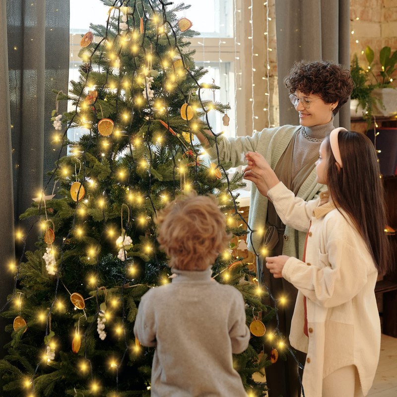 Salcar Christmas Tree Lights with Ring, Christmas Tree Throw-over Fairy