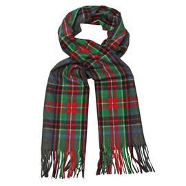 Itzu Men's Classic Tartan Plaid Check Winter Scarf in Green