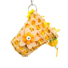 Bird Toys Foraging Shredder Hanging Toys with Parakeet Toy Parrot Toys Bird Cage Accessories for Conure Cockatiel Budgies Lovebird, Yellow