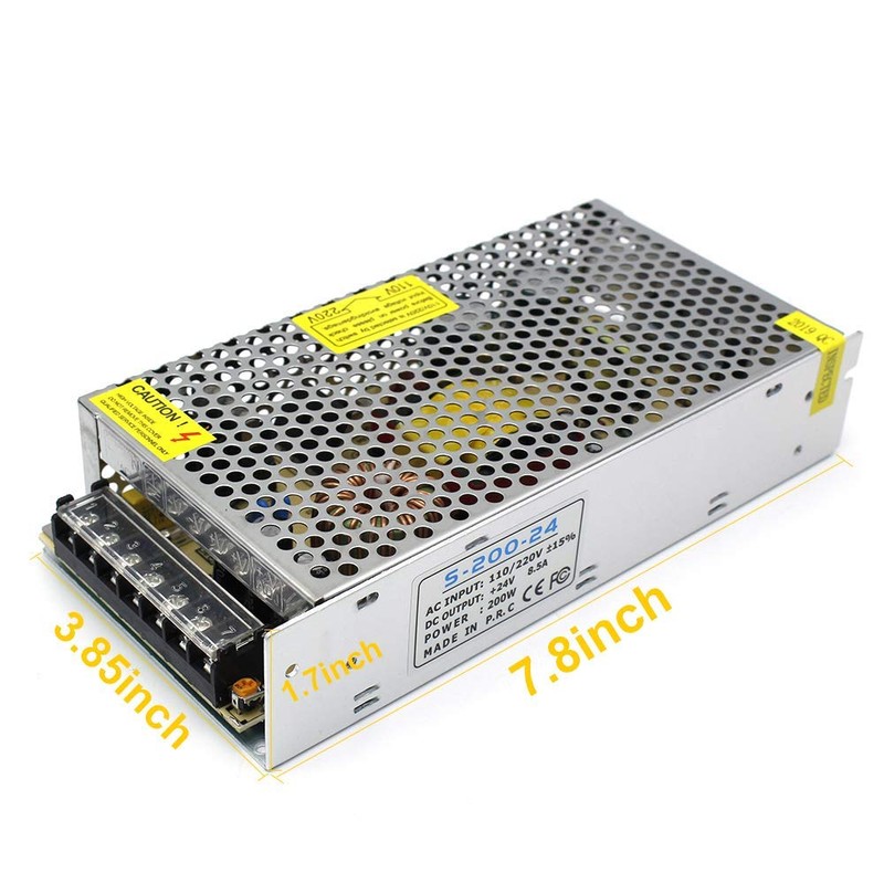 inShareplus 24V 8.5A 200W, DC Universal Regulated Switching Power Supply,