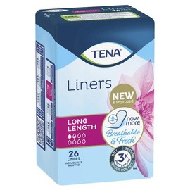Tena Long Length Liners X 26 (Limit 4 per order)
