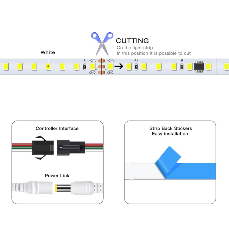 CHNMALITAI 10m/Roll Running Water Flowing LED Strip Light 24V 1200LED